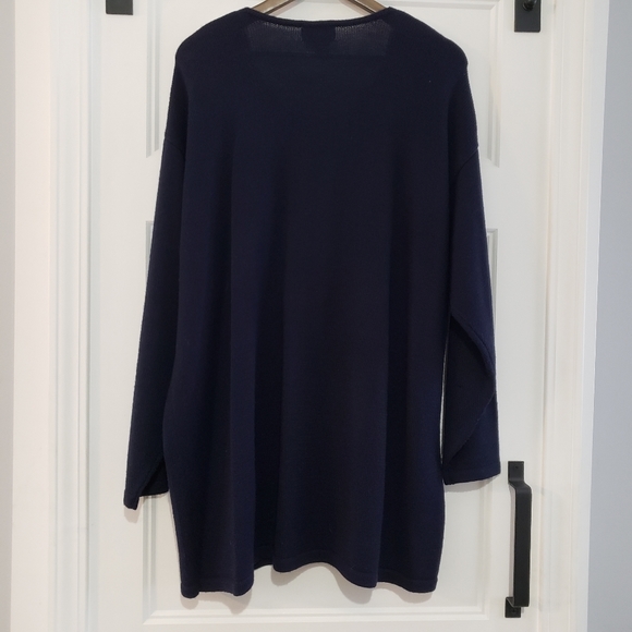 Apart Impressions Womens 3X Wool Blend Navy Knit Appliqué Sweater Pullover - Picture 3 of 7